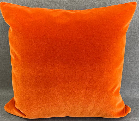 Luxury Pillow -  24" x 24" - Paprika-Mohair: Smooth and plush mohair feel solid in a rich burnt orange