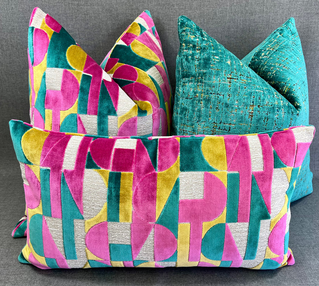 Luxury Lumbar Pillow – 24" × 14" – Moonstruck Confetti | Velvet – Kim ...
