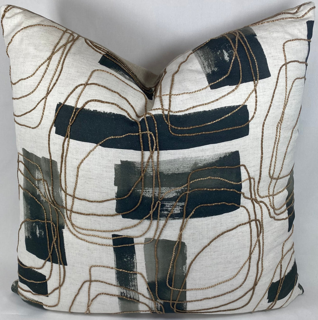 Luxury Pillow – 24" × 24" – Freeform Ink | Abstract Modern – Kim ...