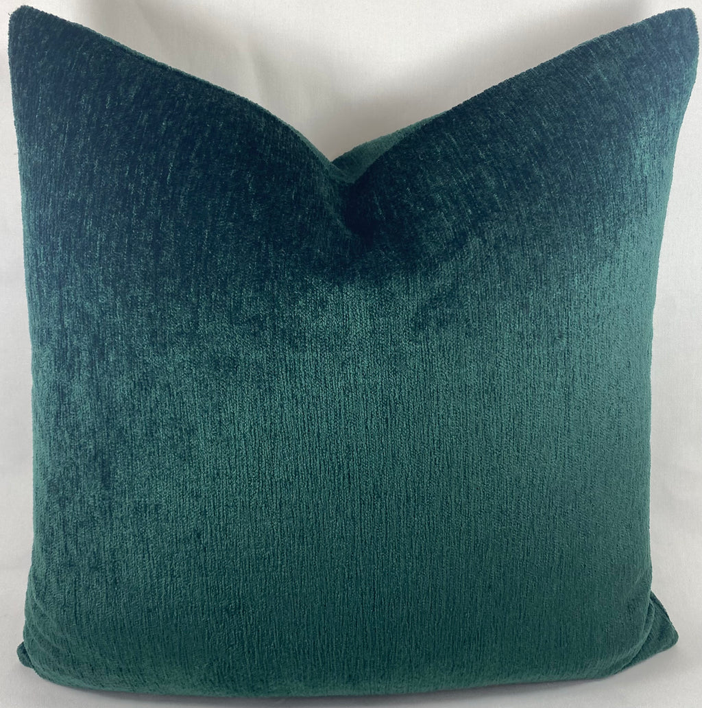 Luxury Pillow - 24" x 24" - Cuddle Spice A Hunter Green Chenille Fabric