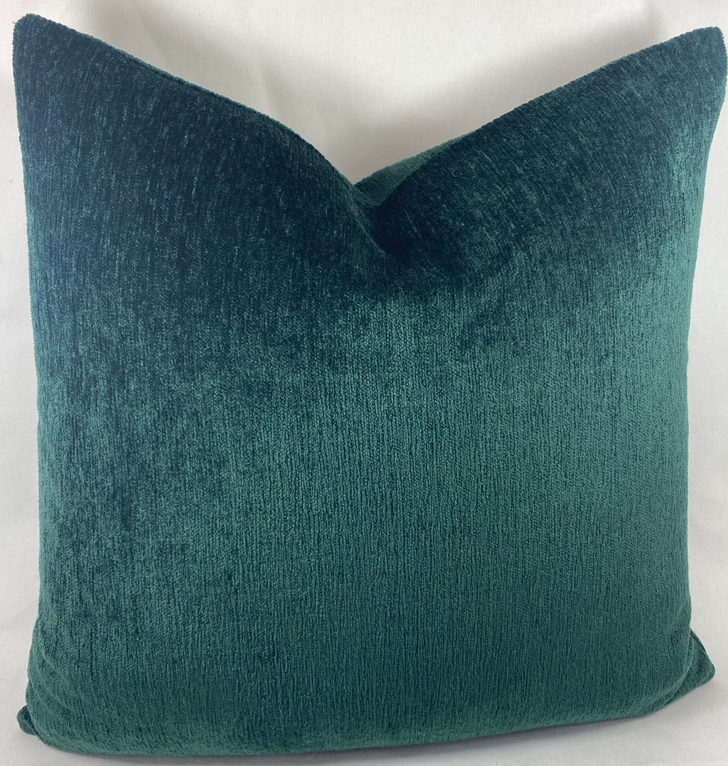 Luxury Pillow - 24" x 24" - Cuddle Spice A Hunter Green Chenille Fabric