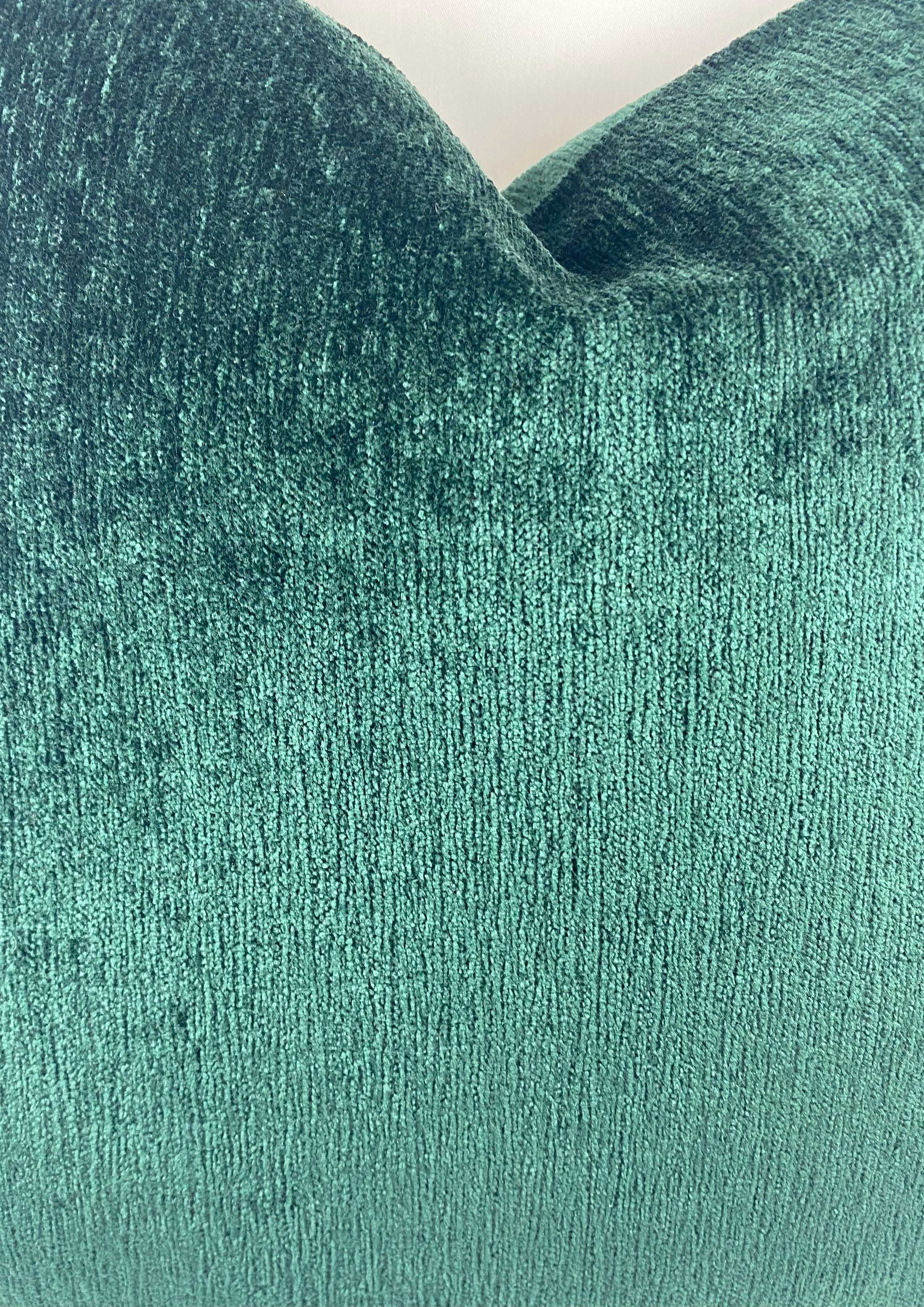 Luxury Pillow - 24" x 24" - Cuddle Spice A Hunter Green Chenille Fabric