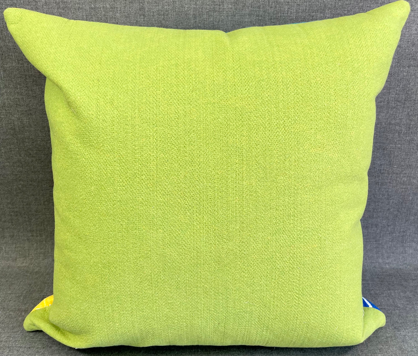 Luxury Outdoor Pillow - 18" x 18" - Building Blocks: A fun and modern pattern of Blue, Turquoise, Green and Yellow Blocks