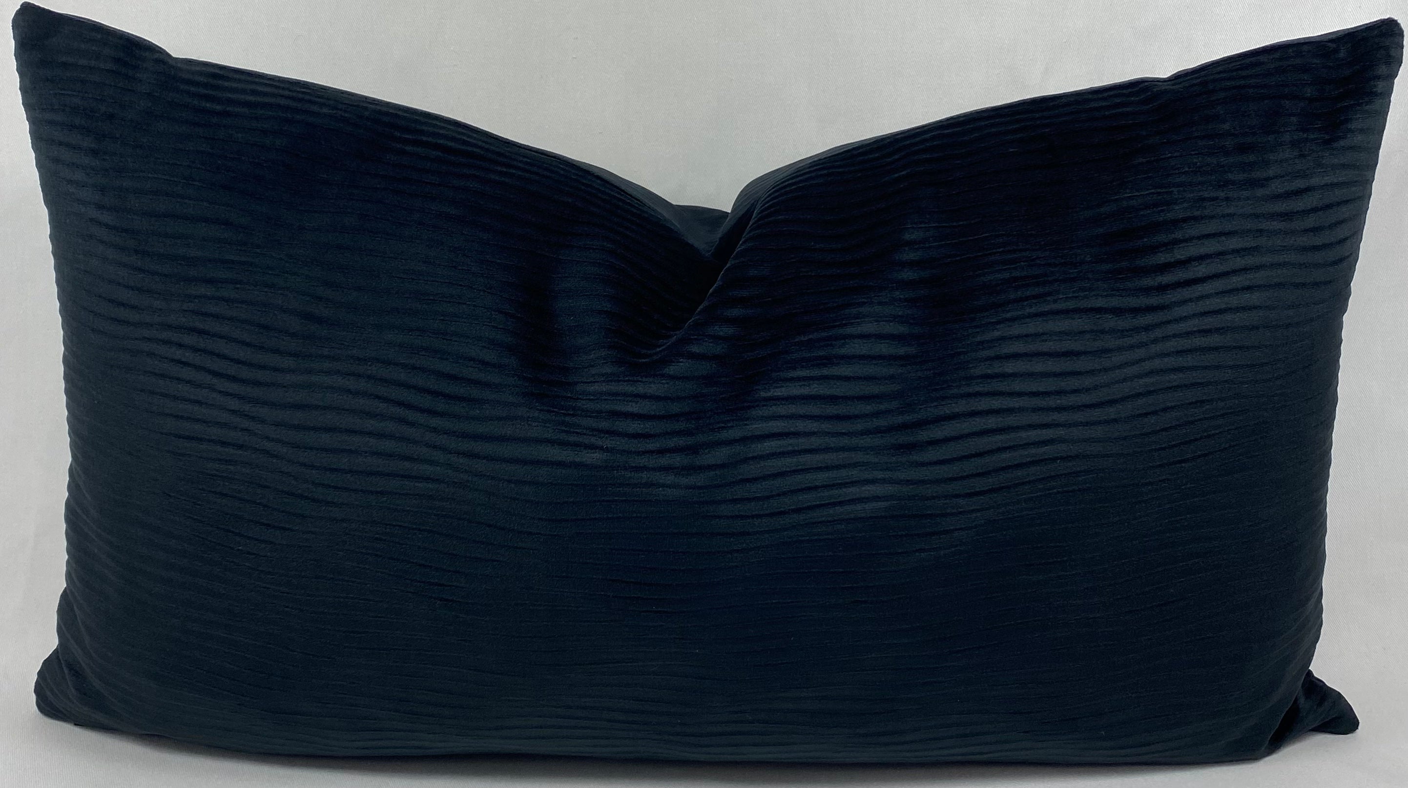 Luxury Lumbar Pillow - 24" x 14"- Stream Black