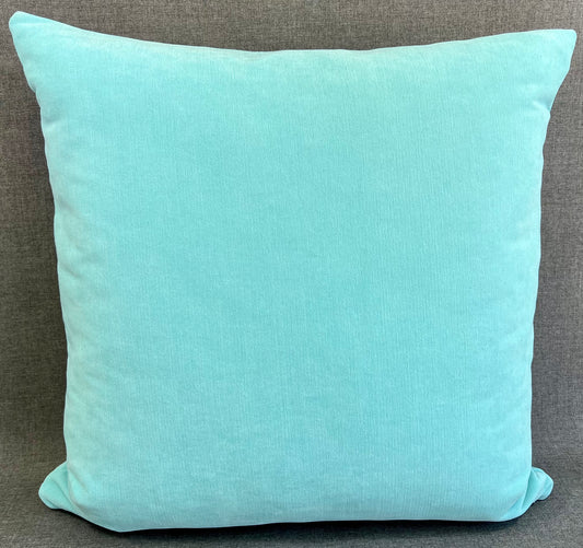 Luxury Pillow - 24" x 24" - Robin Egg; Soft and Velvety fabric of aquamarine