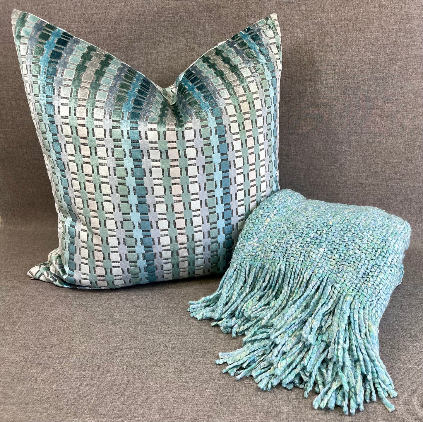 Luxury Knit Throw - 52" x 62" -  Celeste; velvety soft knit throw in a lovely shade of teal