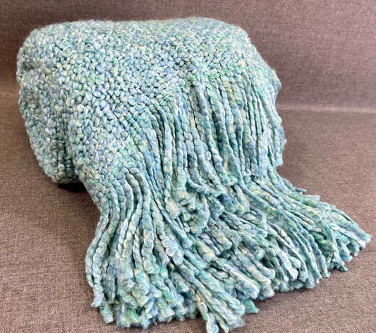 Luxury Knit Throw - 52" x 62" -  Celeste; velvety soft knit throw in a lovely shade of teal