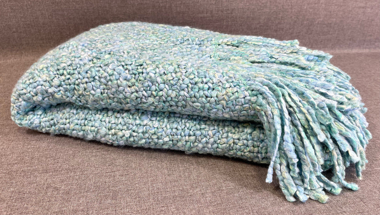 Luxury Knit Throw - 52" x 62" -  Celeste; velvety soft knit throw in a lovely shade of teal