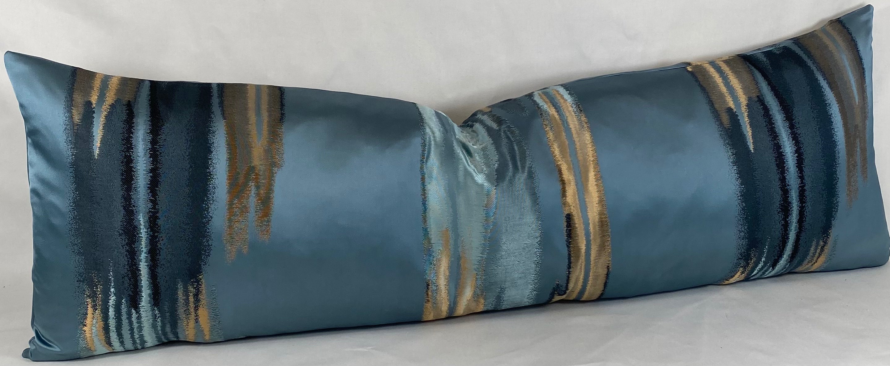 Luxury Bolster Pillow – 42" × 14" – Blue Breeze