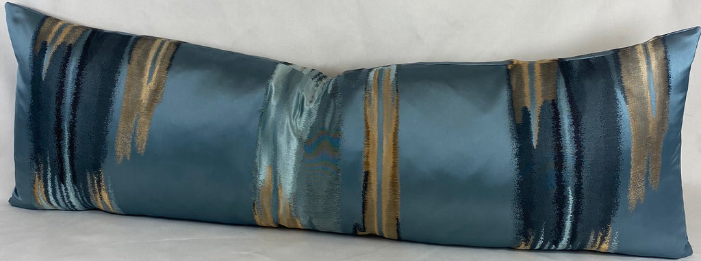 Luxury Bolster Pillow – 42" × 14" – Blue Breeze