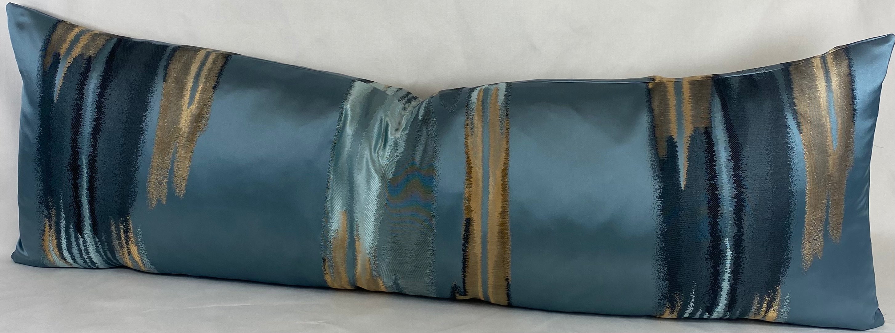 Luxury Bolster Pillow – 42" × 14" – Blue Breeze