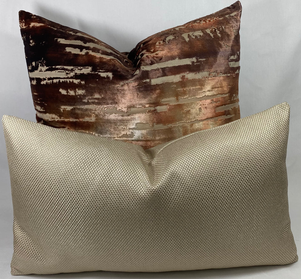 Luxury Lumbar Pillow - 24” x 14” - Champagne Weave