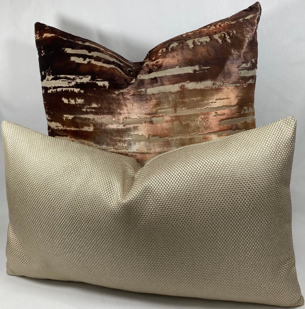 Luxury Lumbar Pillow - 24” x 14” - Champagne Weave