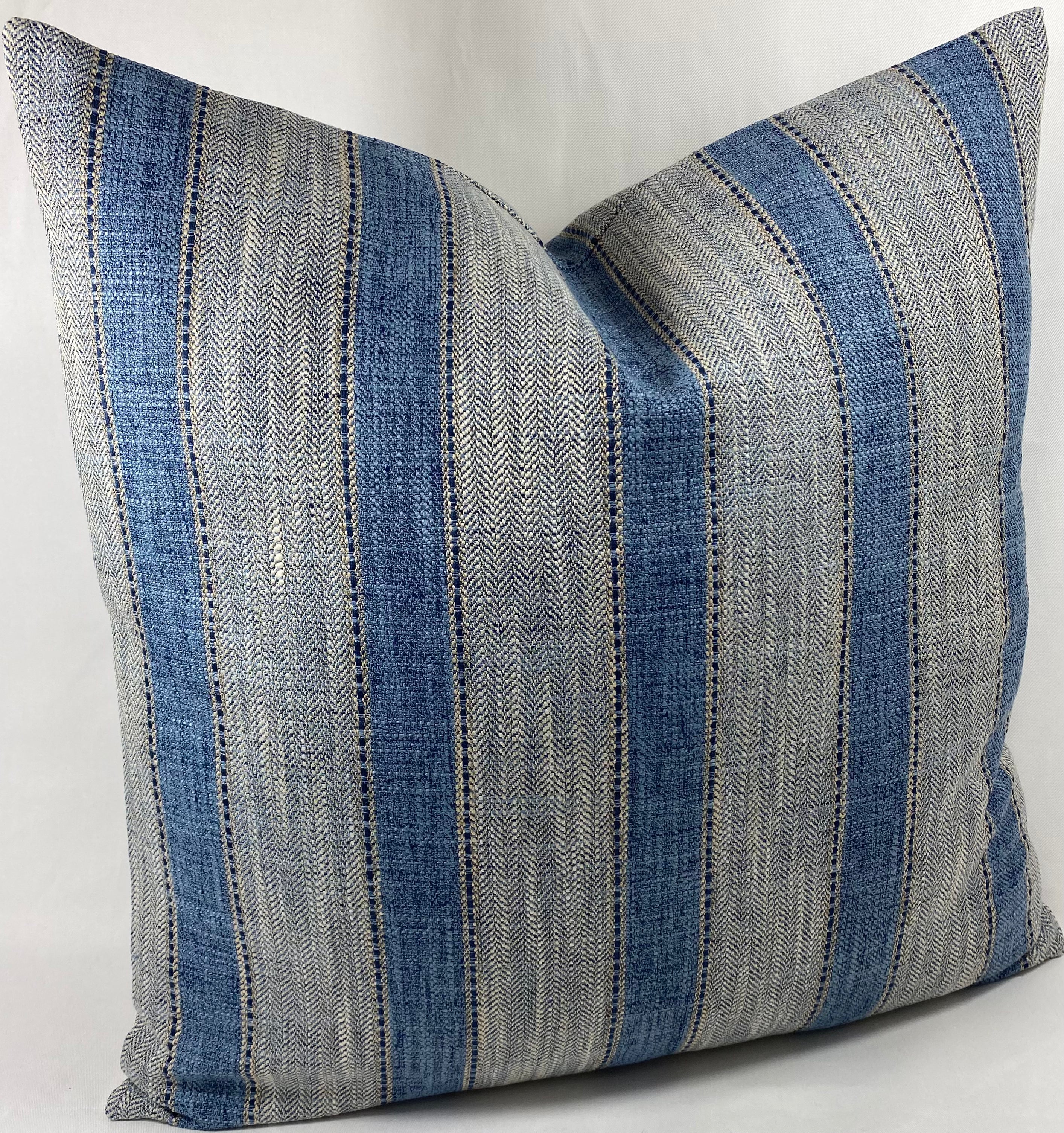 Luxury Pillow – 24" × 24" – Natural Weave Denim