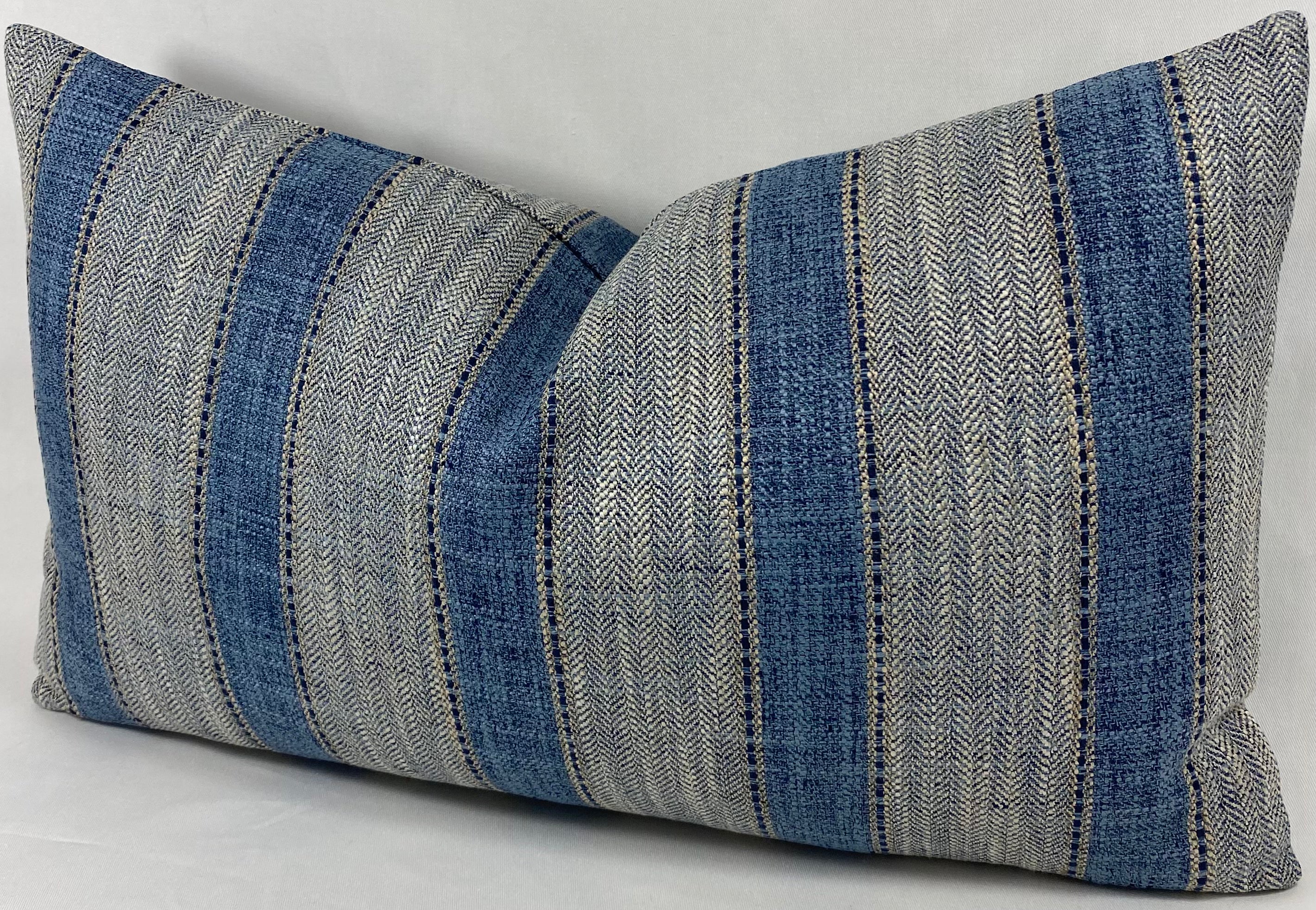 Luxury Lumbar Pillow - 24" x 14"- Natural Weave Denim