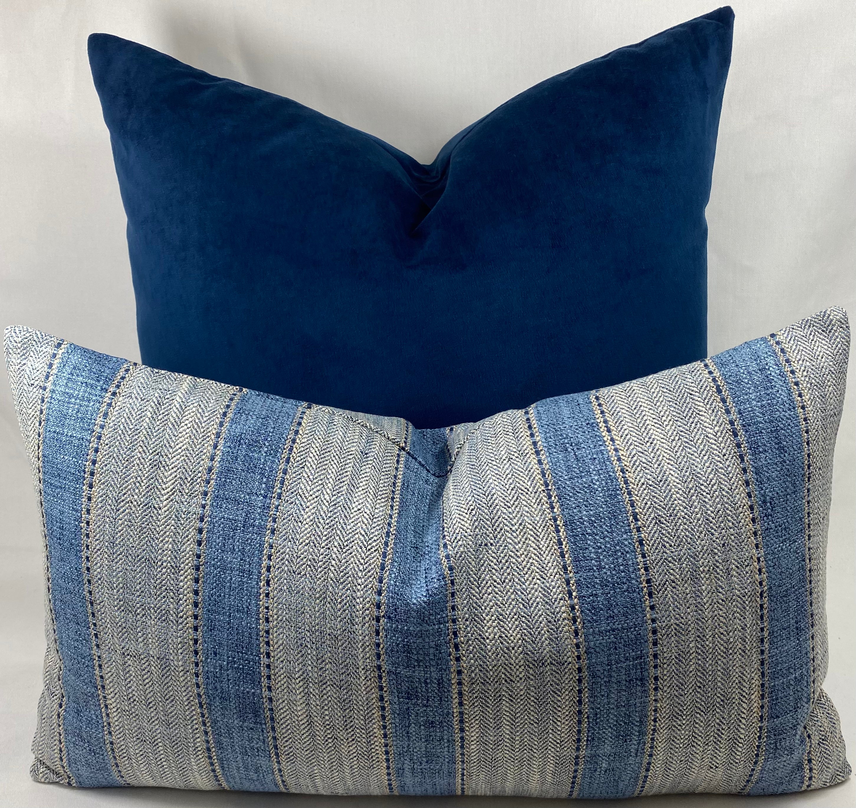 Luxury Lumbar Pillow - 24" x 14"- Natural Weave Denim