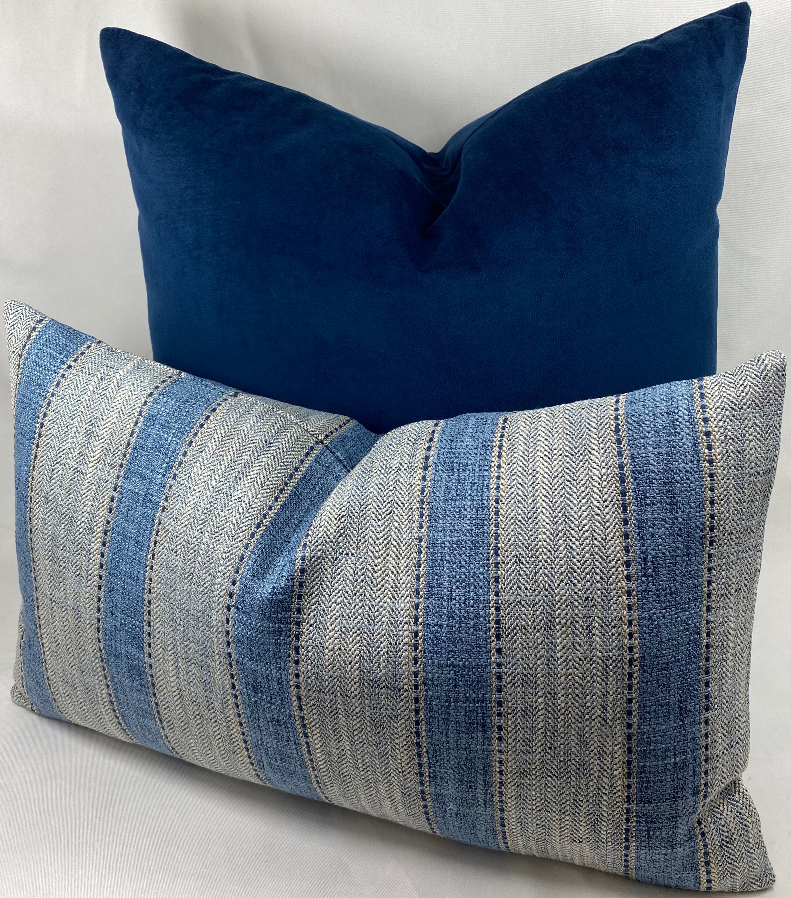 Luxury Lumbar Pillow - 24" x 14"- Natural Weave Denim