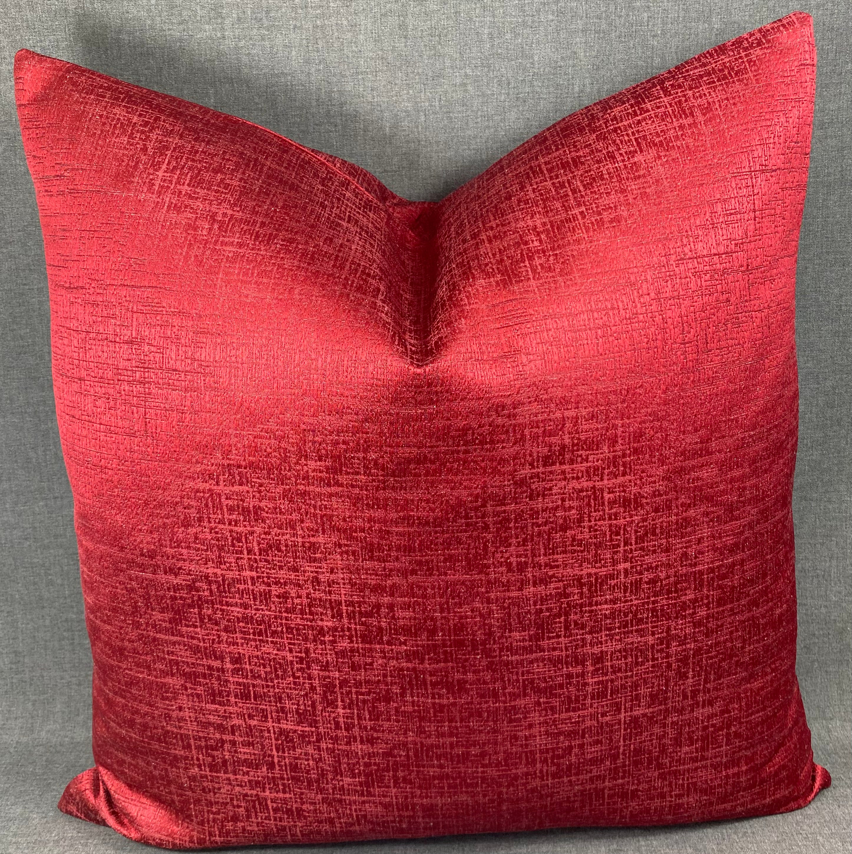 Luxury Pillow – 24" × 24" – Festive Red