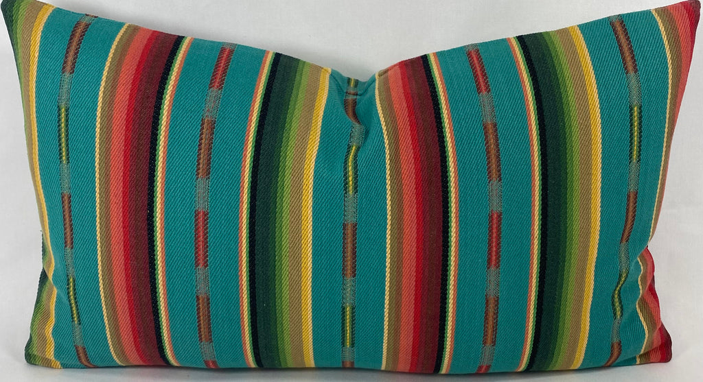 Luxury Lumbar Pillow – 24" × 14" – Native Turquoise