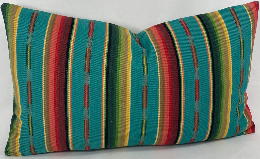 Luxury Lumbar Pillow – 24" × 14" – Native Turquoise
