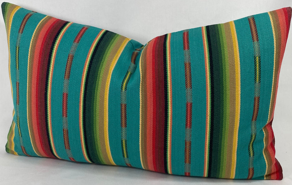 Luxury Lumbar Pillow – 24" × 14" – Native Turquoise
