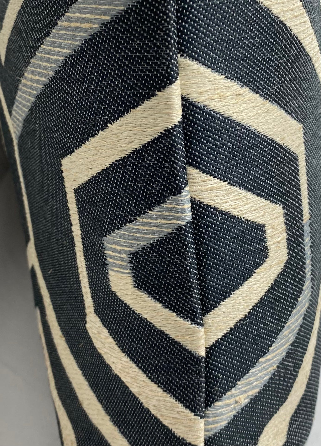 Luxury Lumbar Pillow - 24" x 14"- Geo Blue