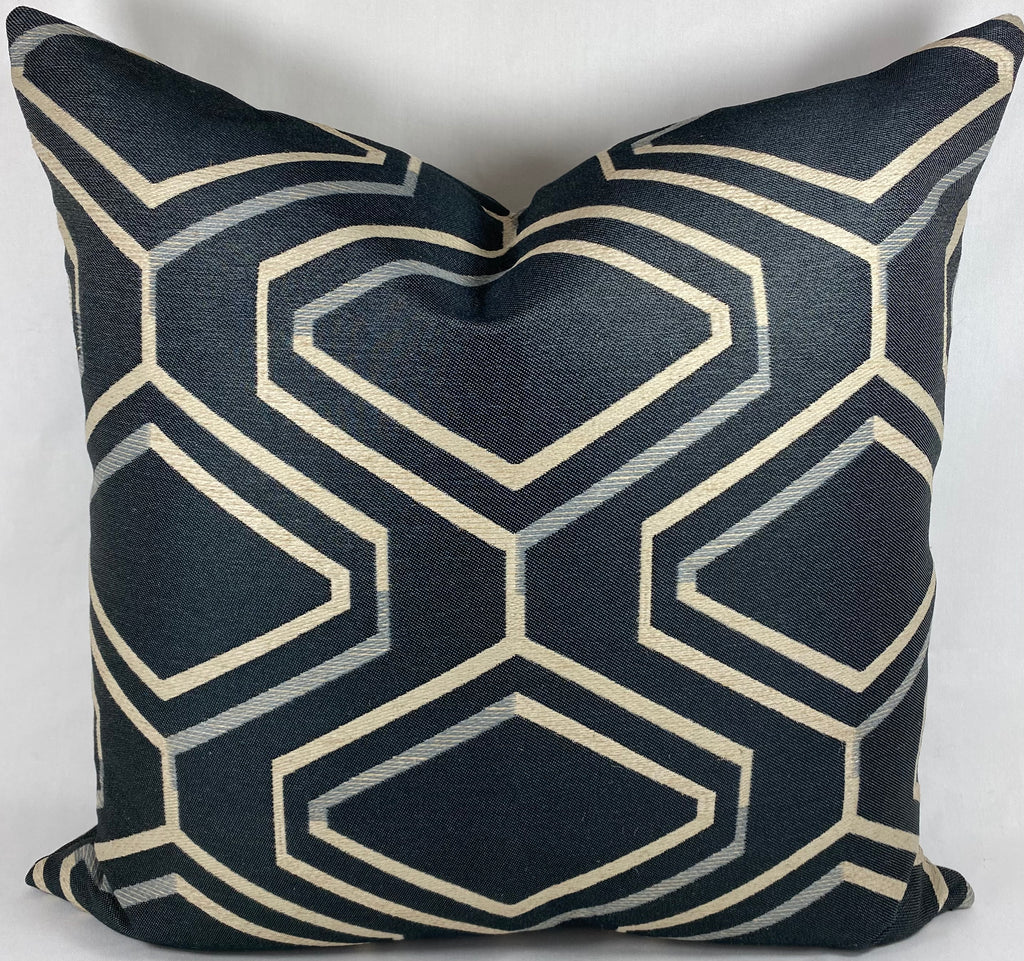 Luxury Pillow -  24" x 24" - Geo Blue