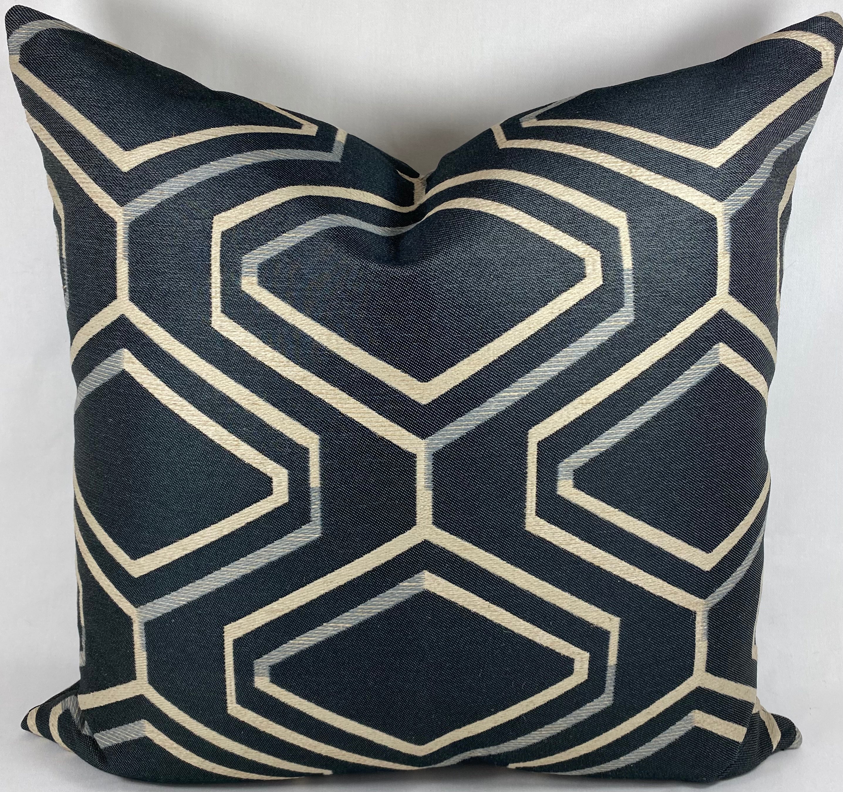 Luxury Pillow -  24" x 24" - Geo Blue