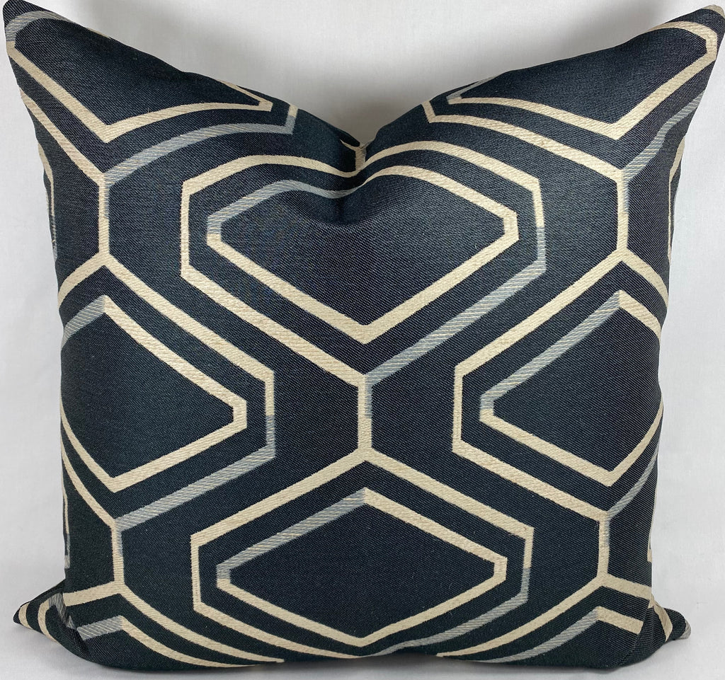 Luxury Pillow -  24" x 24" - Geo Blue