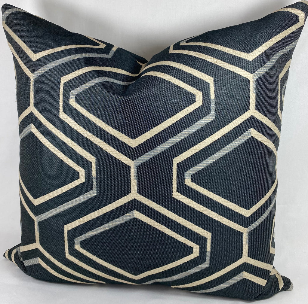 Luxury Pillow -  24" x 24" - Geo Blue