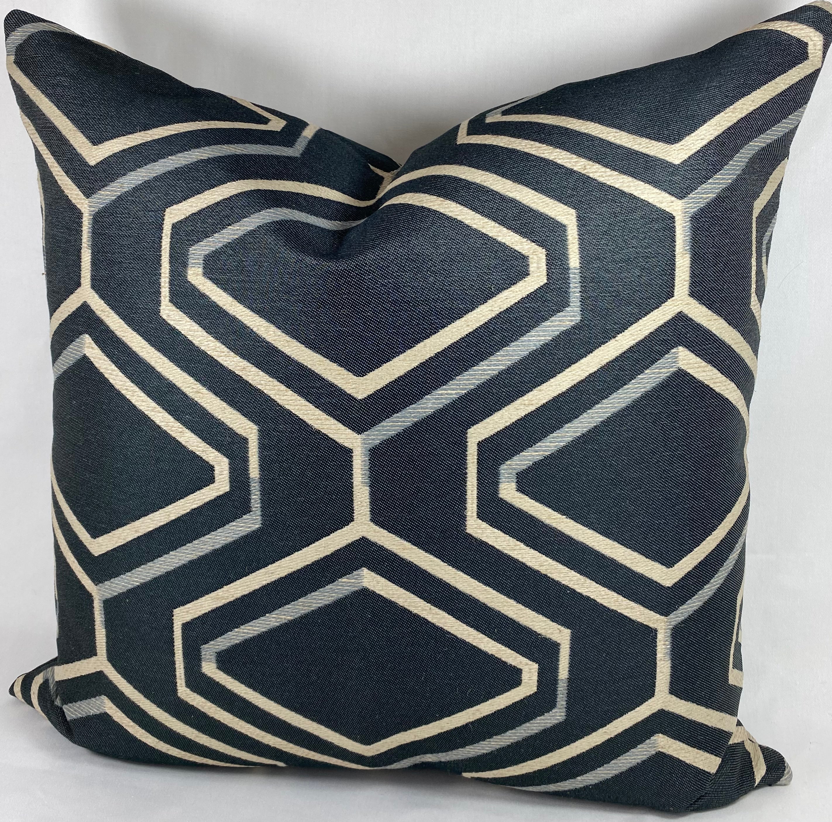 Luxury Pillow -  24" x 24" - Geo Blue