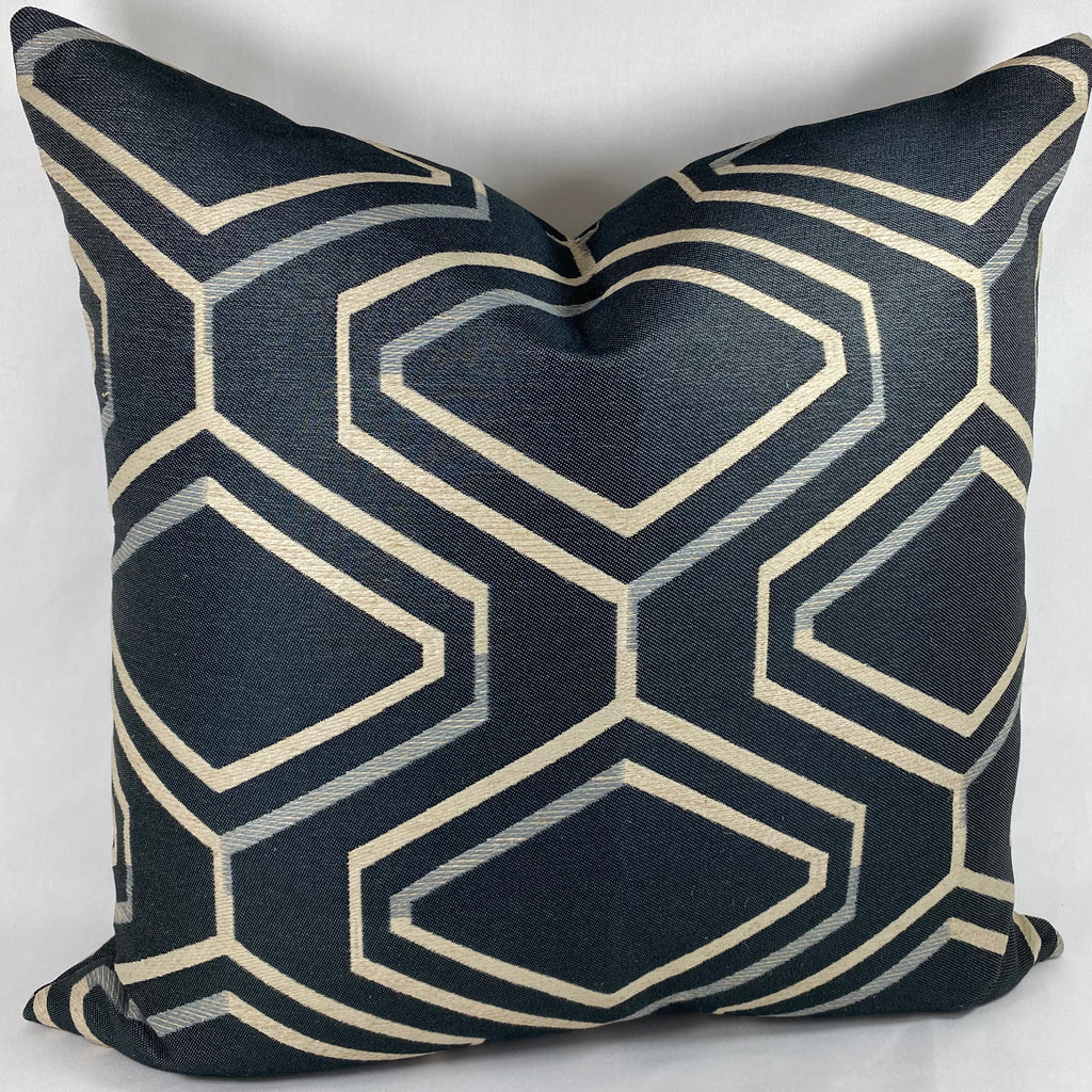 Luxury Pillow -  24" x 24" - Geo Blue