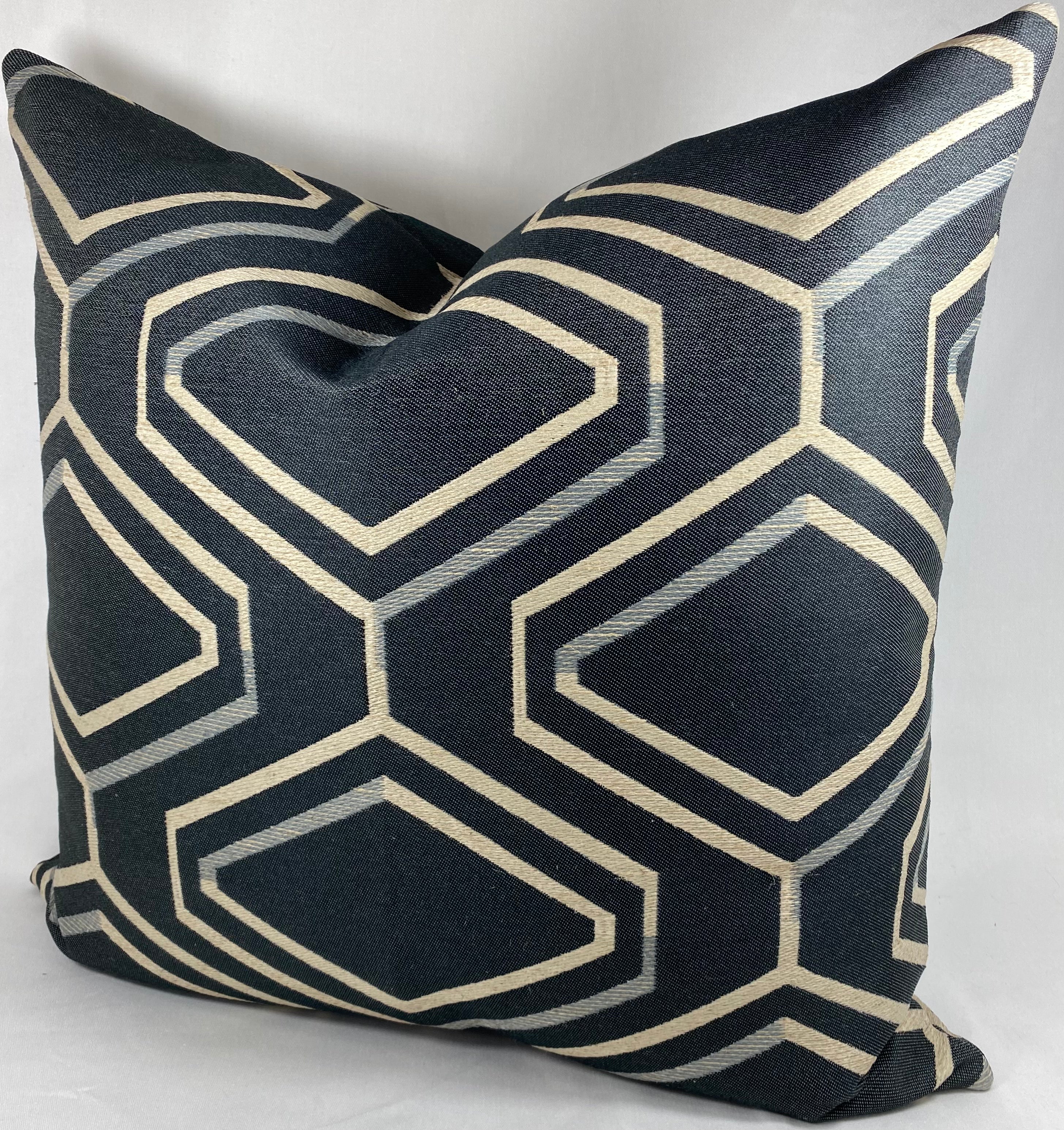 Luxury Pillow -  24" x 24" - Geo Blue