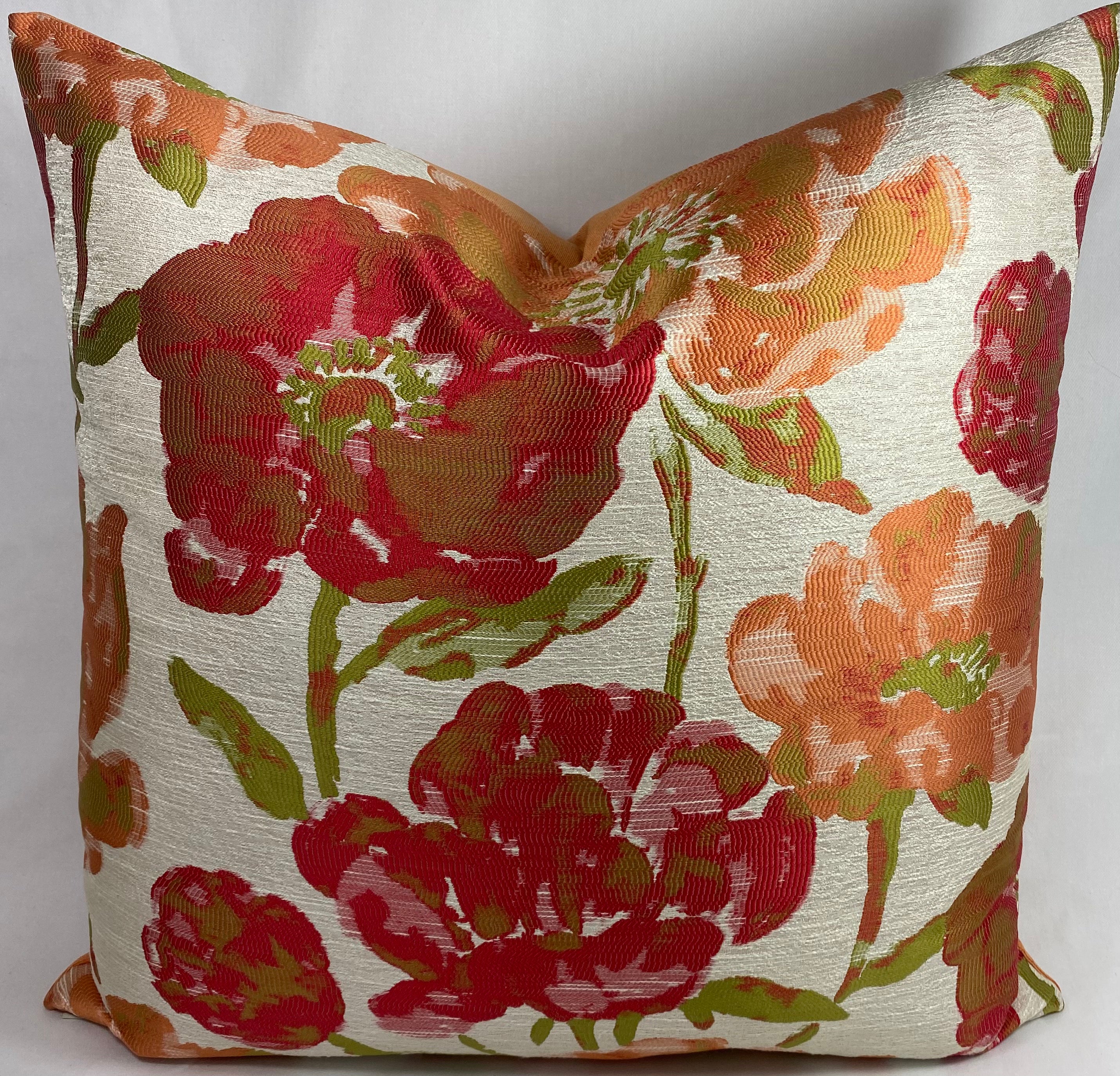 Luxury Pillow – 24" × 24" – Lauren Poppy