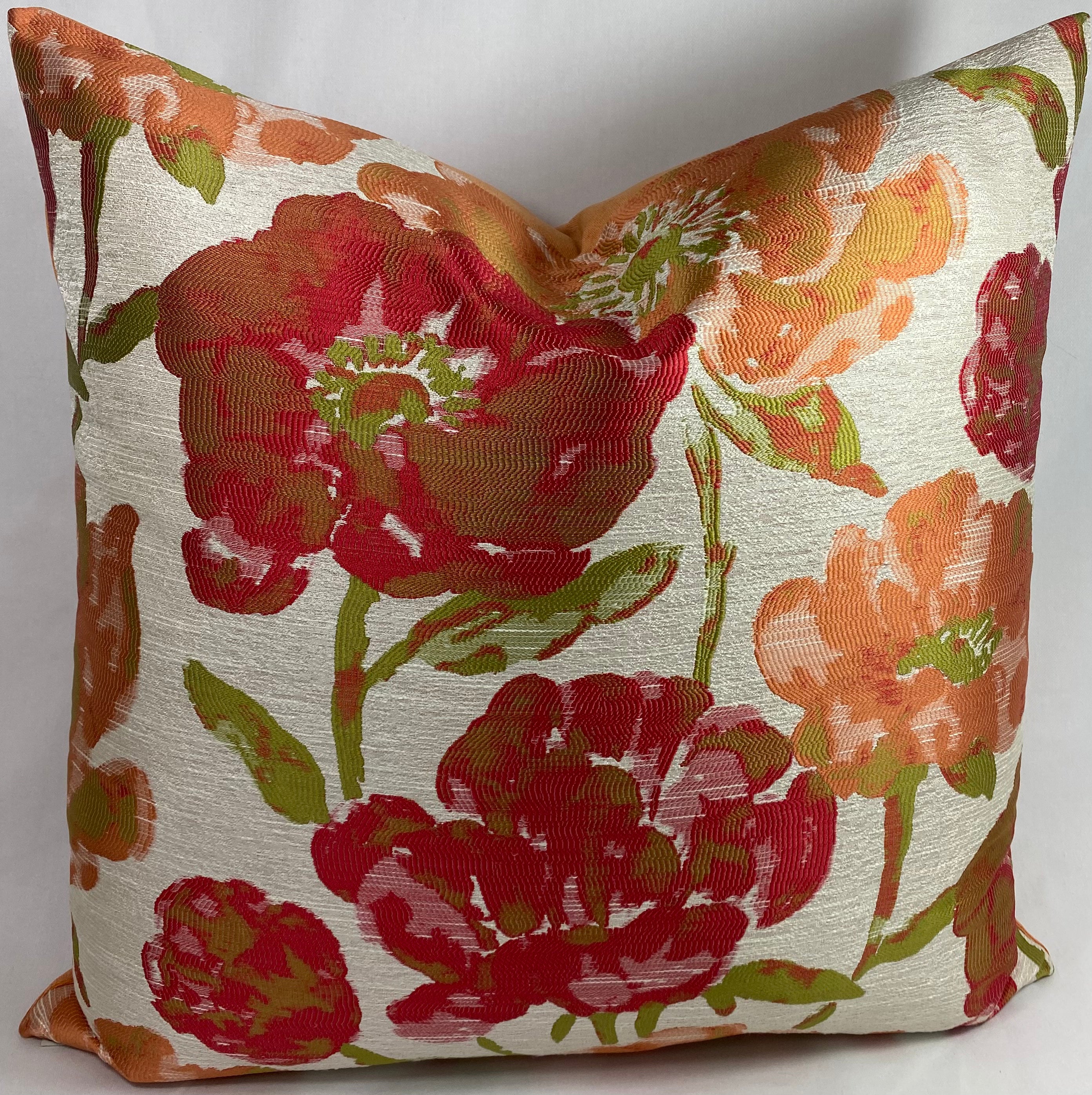 Luxury Pillow – 24" × 24" – Lauren Poppy