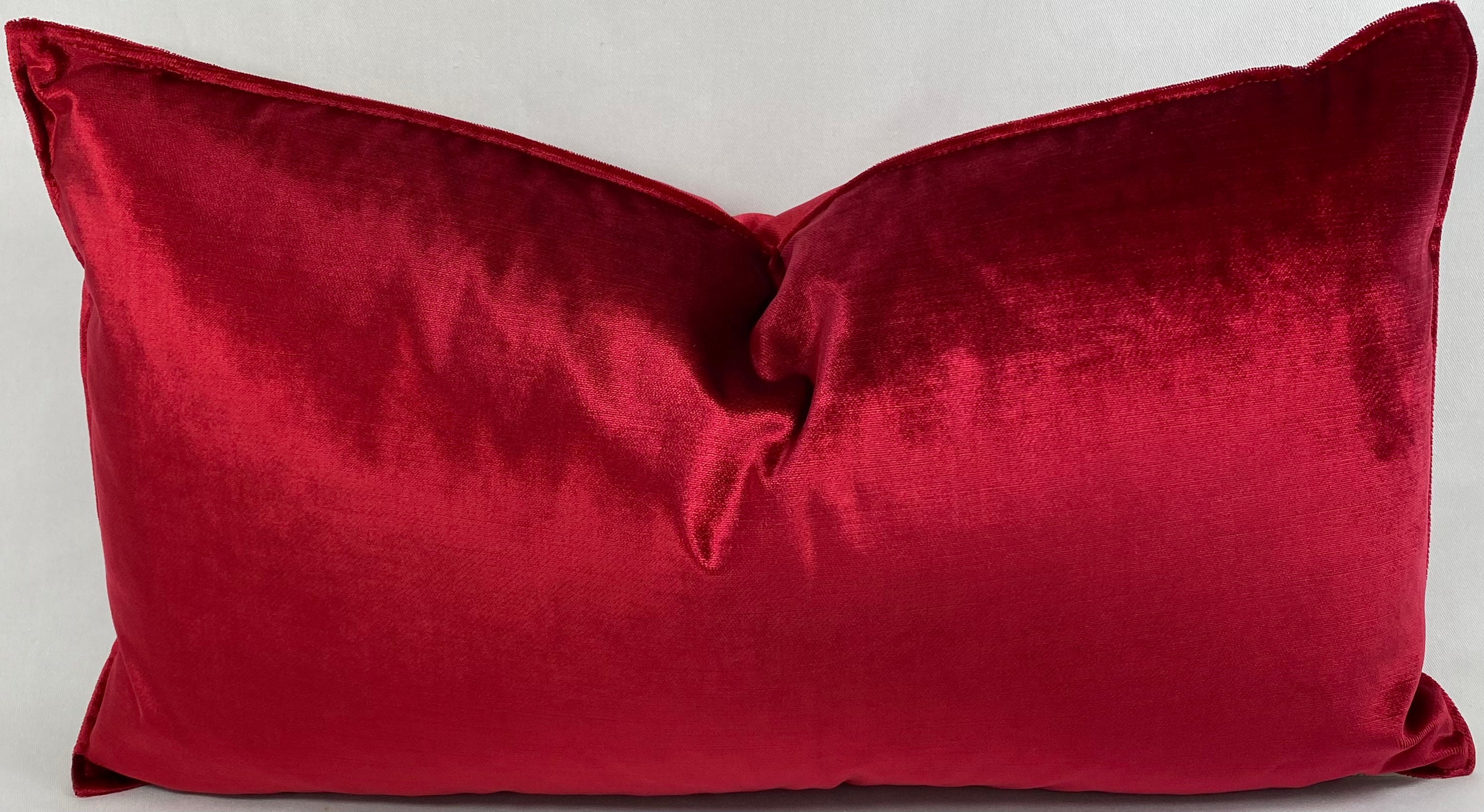 Luxury Lumbar Pillow – 24" × 14" – Iridescence Double Front Ruby