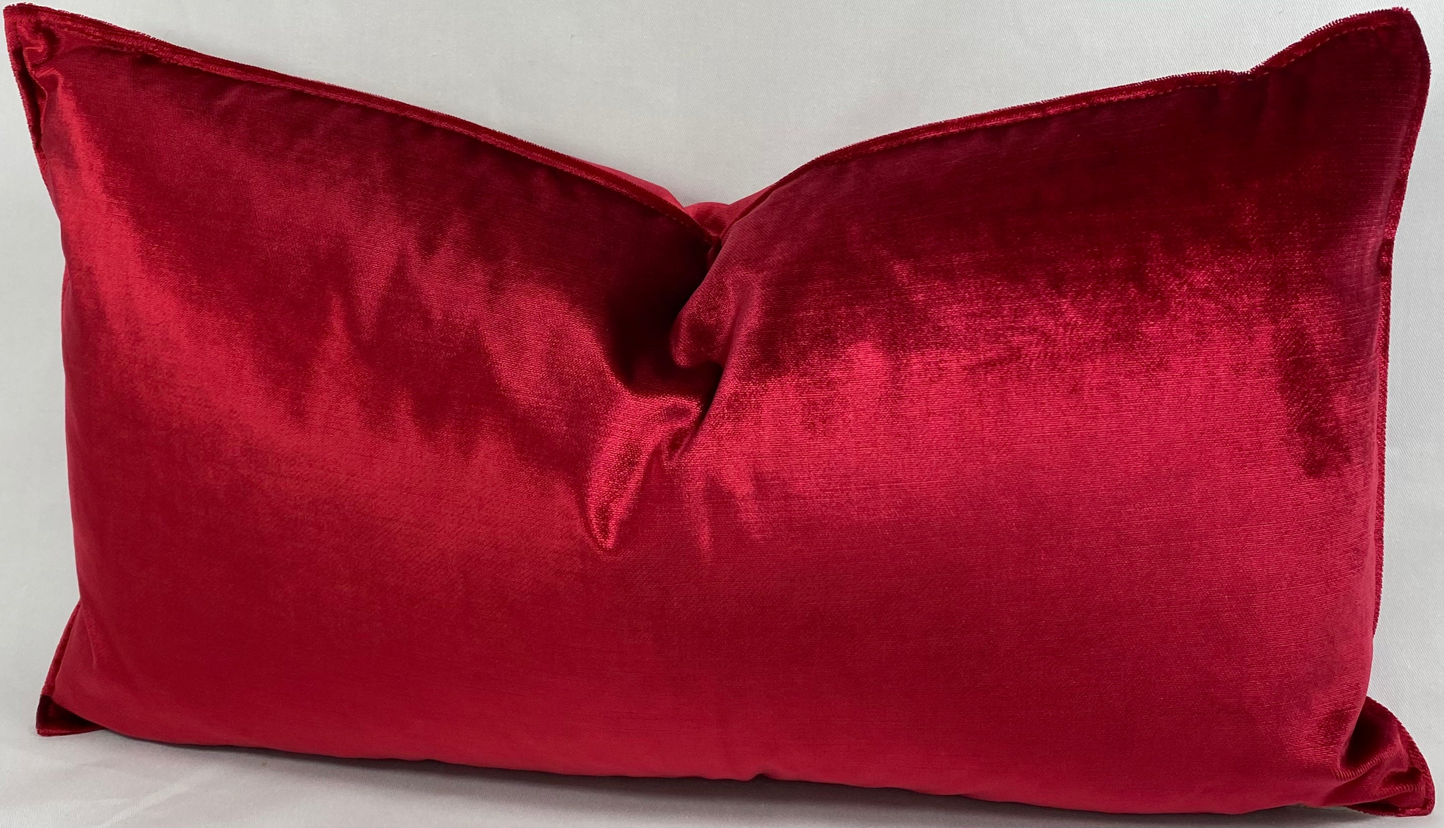 Luxury Lumbar Pillow – 24" × 14" – Iridescence Double Front Ruby