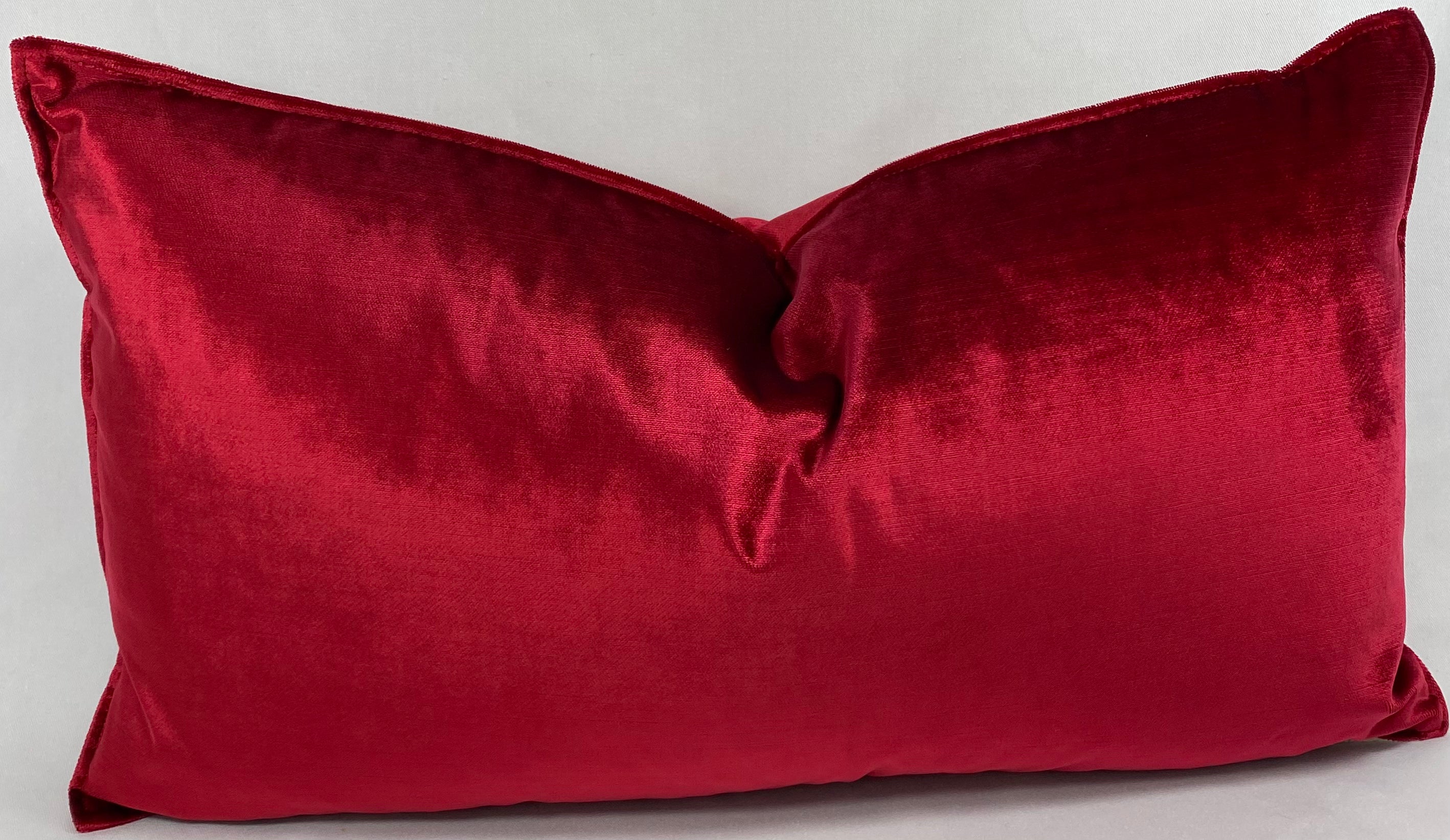 Luxury Lumbar Pillow – 24" × 14" – Iridescence Double Front Ruby
