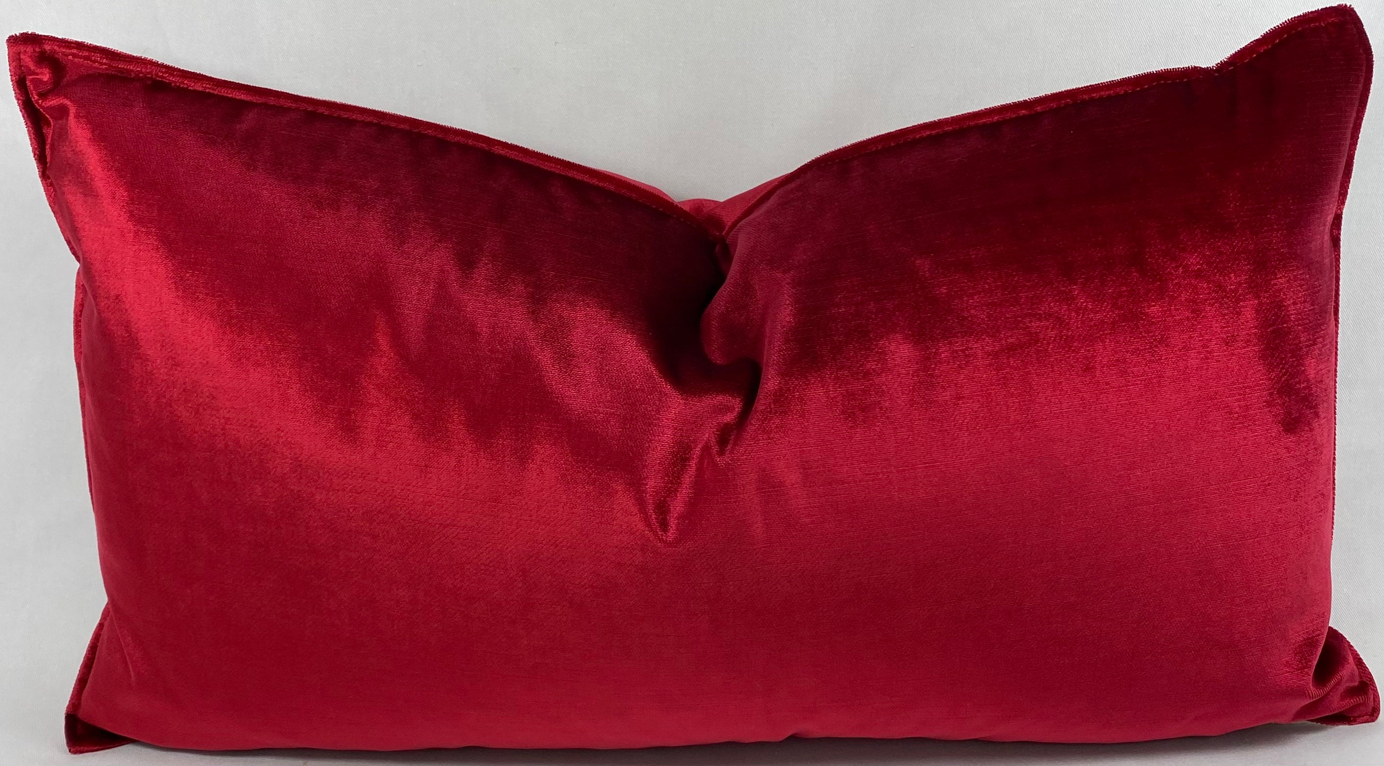 Luxury Lumbar Pillow – 24" × 14" – Iridescence Double Front Ruby