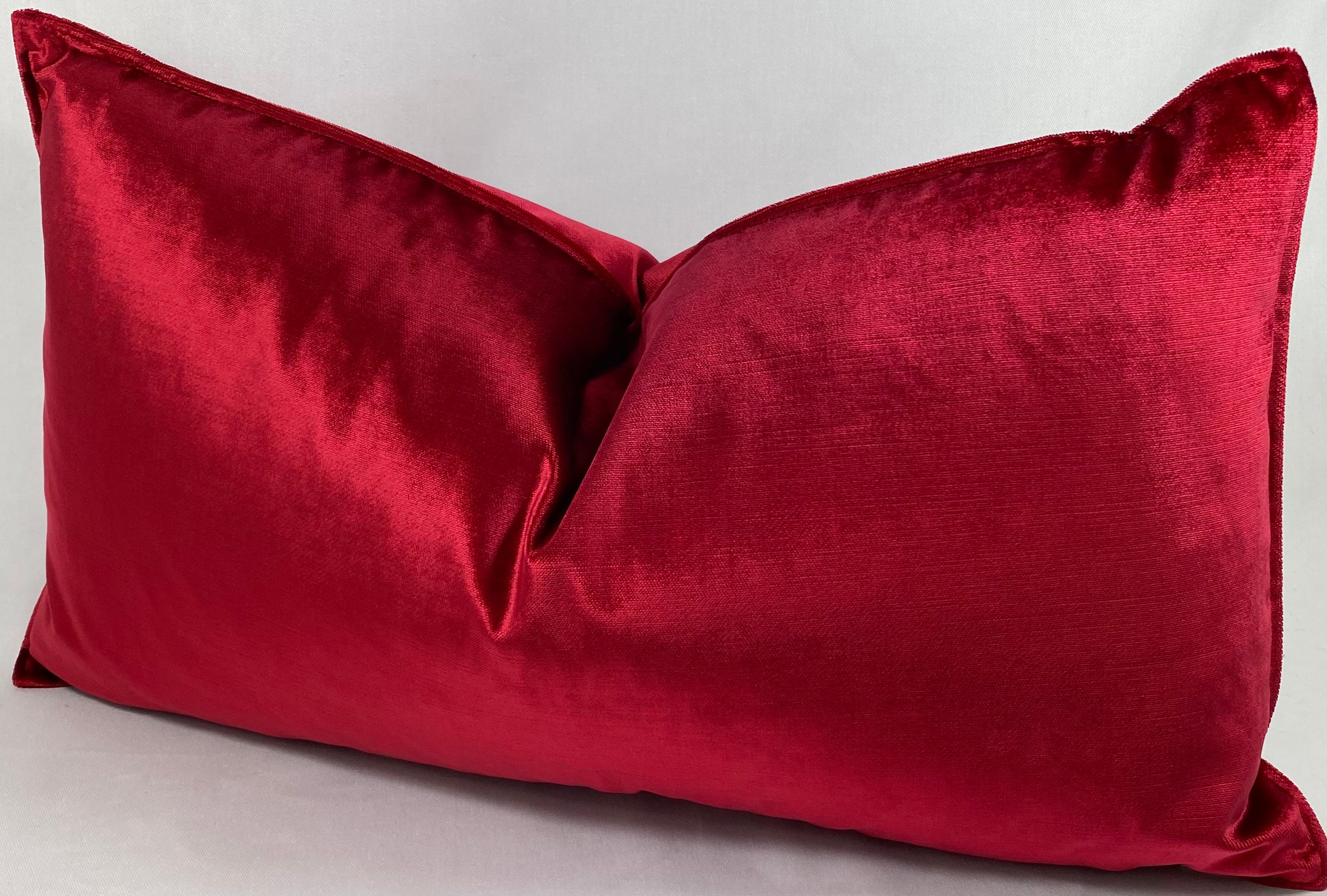 Luxury Lumbar Pillow – 24" × 14" – Iridescence Double Front Ruby