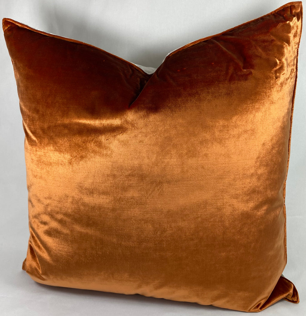 Luxury Pillow – 24" × 24" – Iridescence Orange & Silver