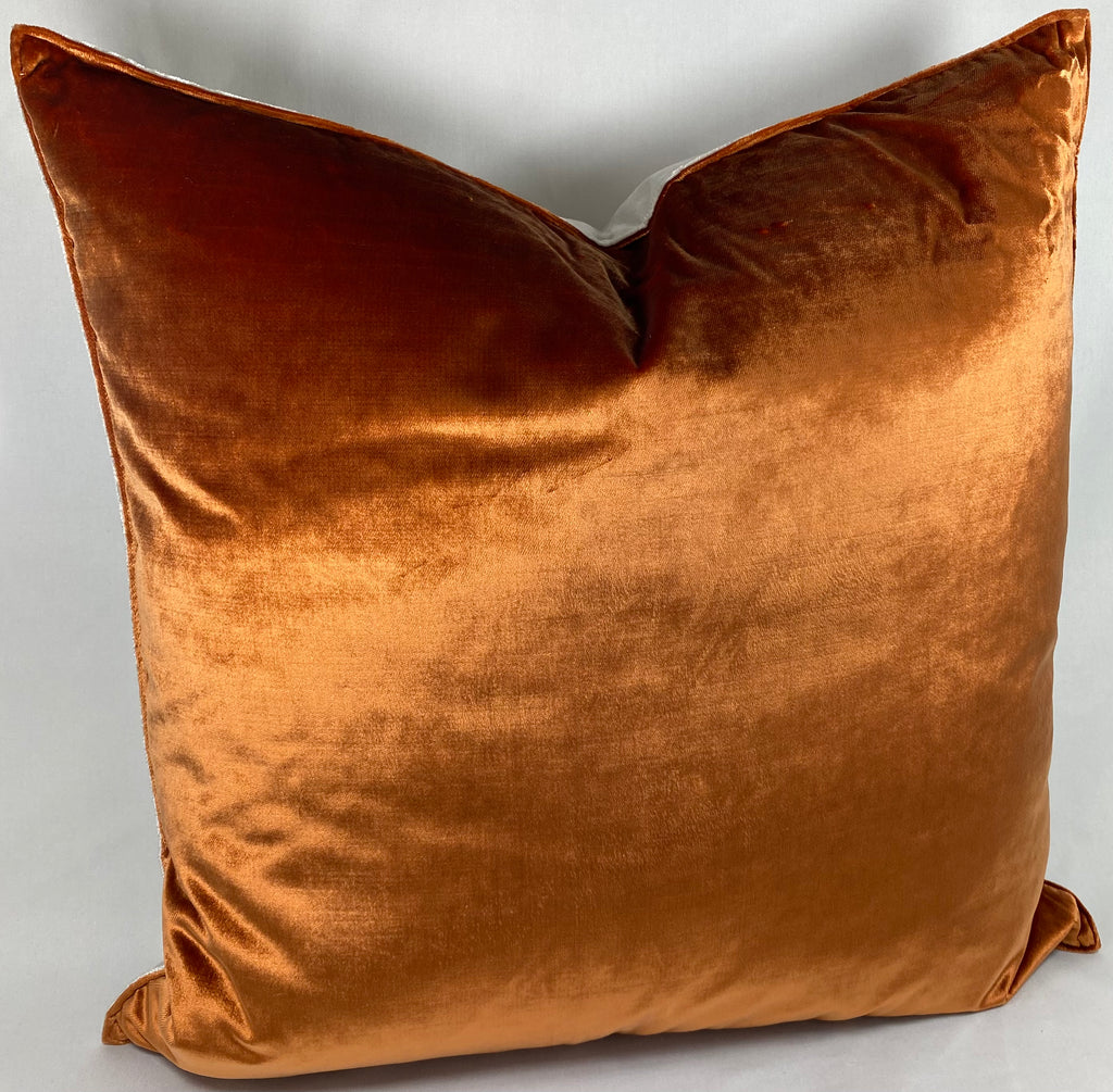 Luxury Pillow – 24" × 24" – Iridescence Orange & Silver