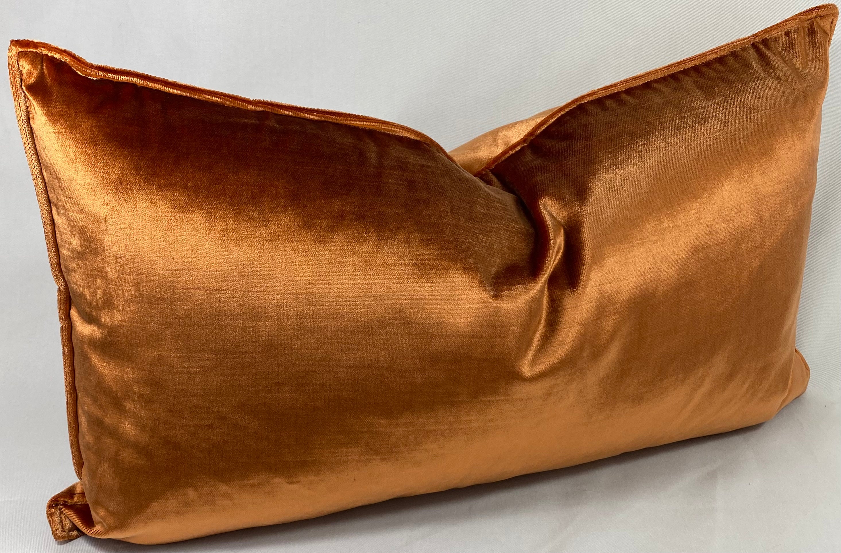 Luxury Lumbar Pillow – 24" × 14" – Iridescence Double Front Orange