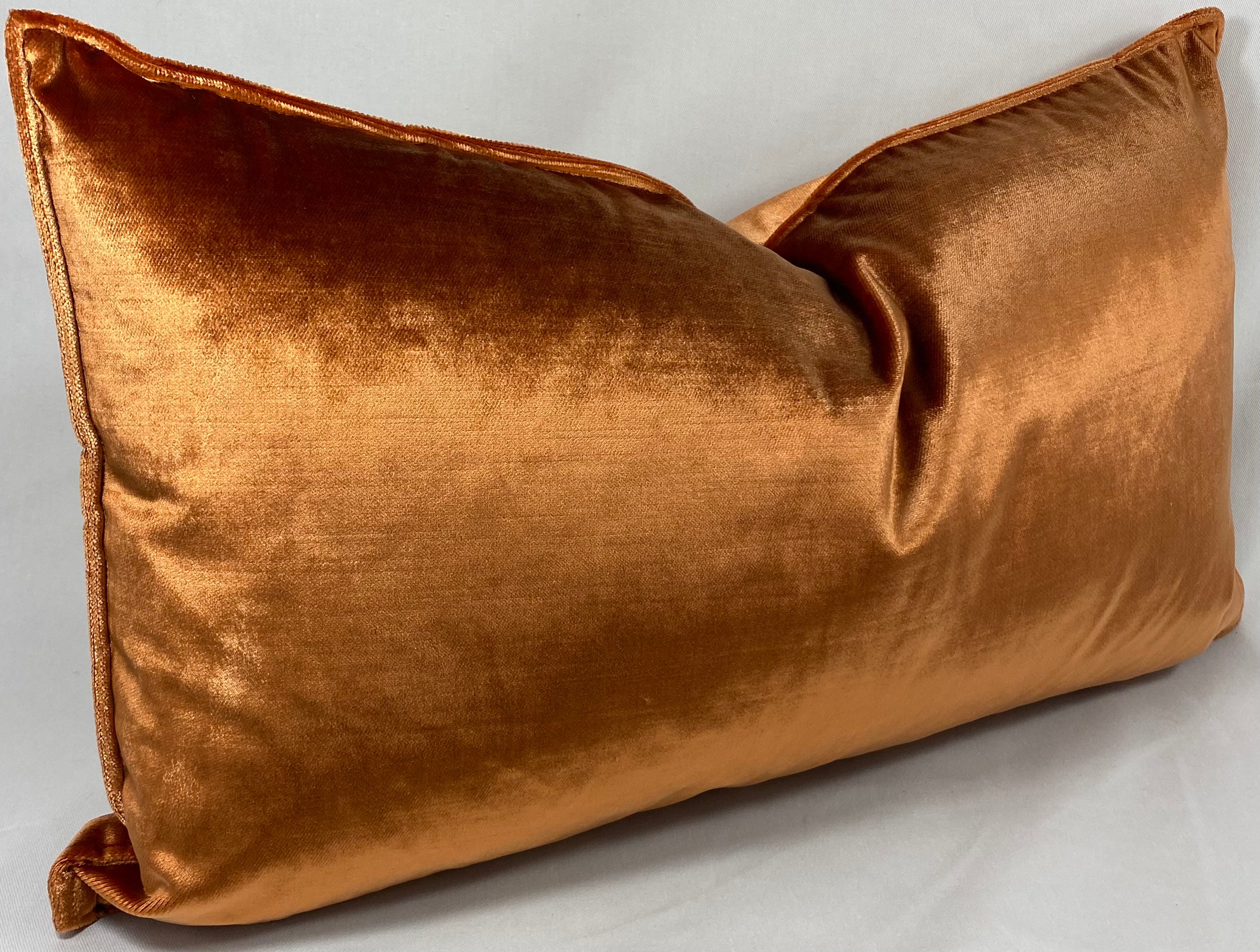 Luxury Lumbar Pillow – 24" × 14" – Iridescence Double Front Orange