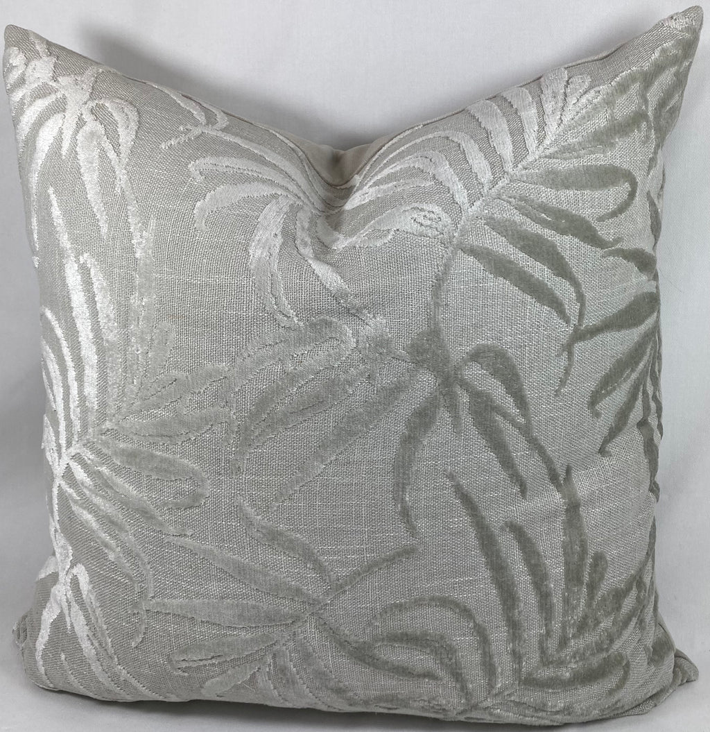 Luxury Pillow – 24" × 24" – Silver Fronds