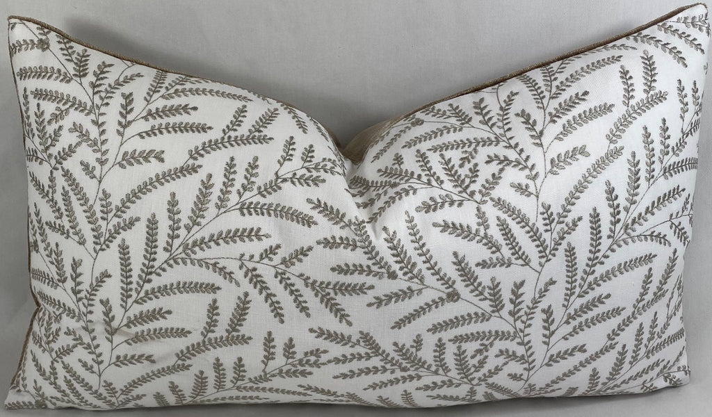 Luxury Lumbar Pillow – 24" × 14" – Fern Taupe