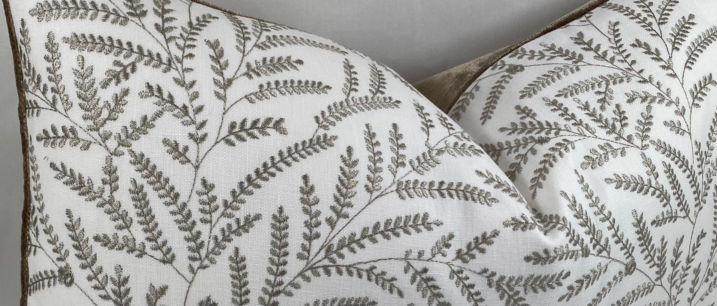 Luxury Lumbar Pillow – 24" × 14" – Fern Taupe