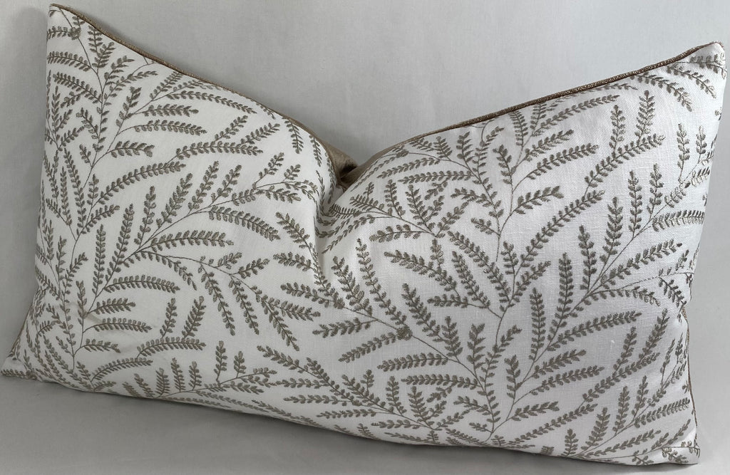 Luxury Lumbar Pillow – 24" × 14" – Fern Taupe