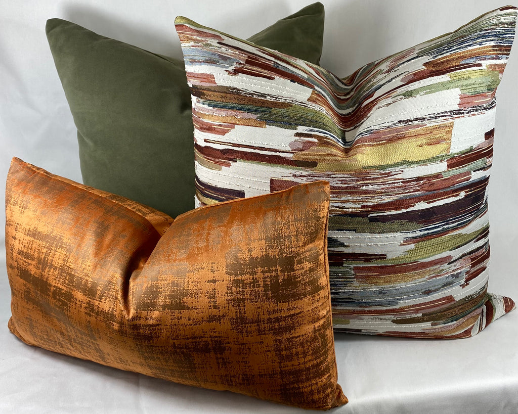 Luxury Pillow – 24" × 24" – Mixed Media Harvest