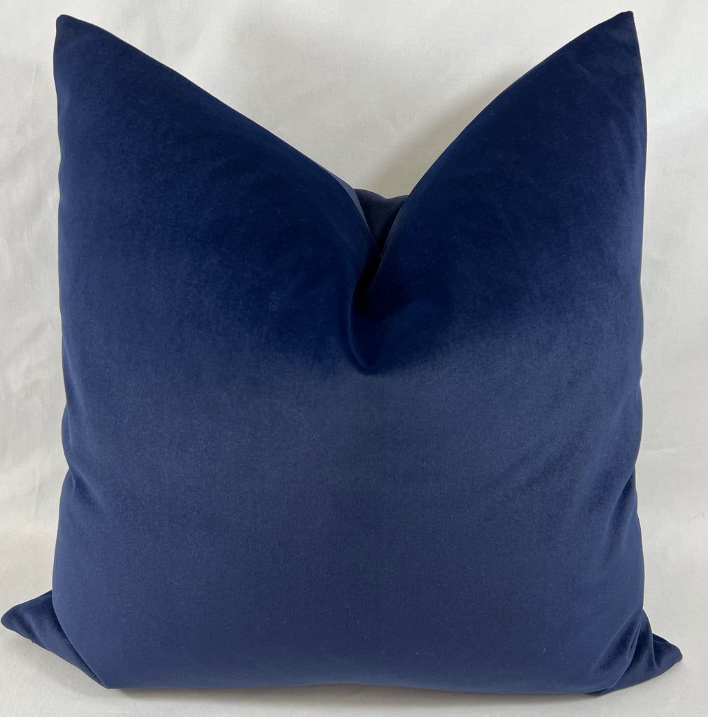 Luxury Pillow – 24" × 24" – Navy Blue Velvet